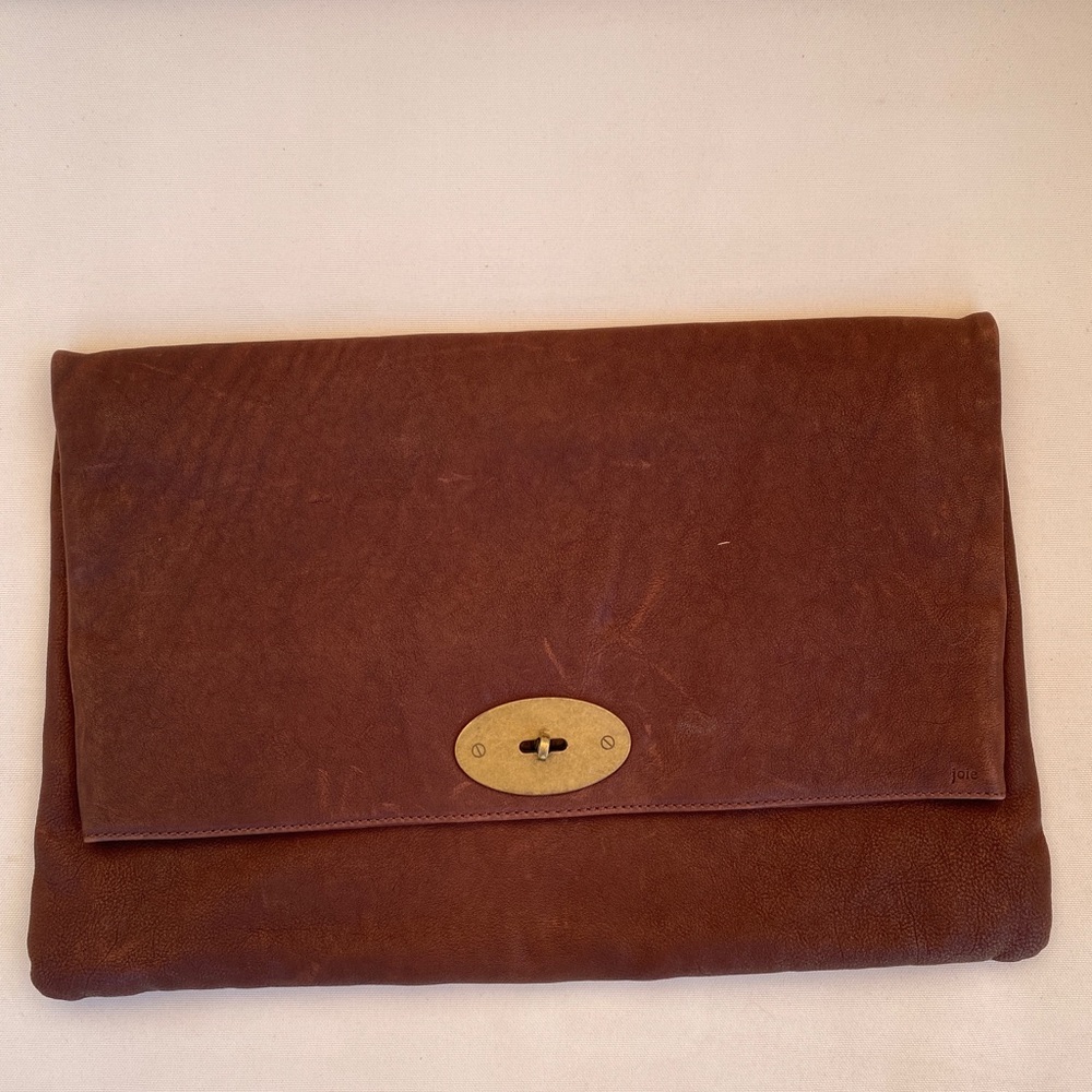 Joie leather clover clutch